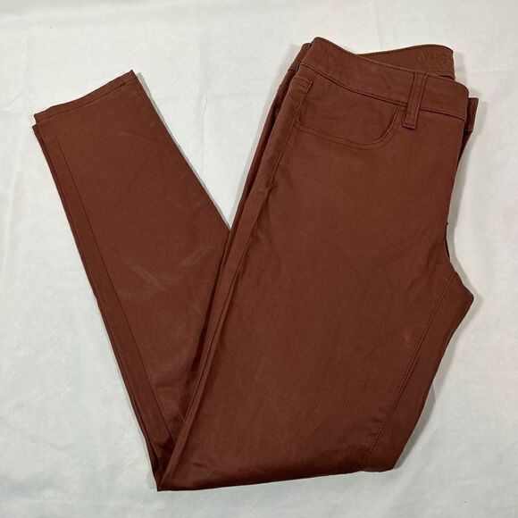 American Eagle Stretch Jegging  Chocolate Brown Skinny Jeans Neutral Boho - Picture 6 of 8